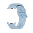 For Samsung Galaxy Watch 8 40mm / 44mm Wavy Grain Stitched Color Buckle Silicone Watch Band(Light Blue) - 2
