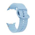 For Samsung Galaxy Watch 8 40mm / 44mm Wavy Grain Stitched Color Buckle Silicone Watch Band(Light Blue) - 3