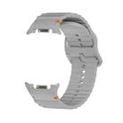 For Samsung Galaxy Watch 8 40mm / 44mm Wavy Grain Stitched Color Buckle Silicone Watch Band(Gray) - 2