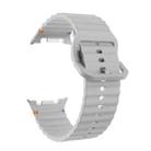 For Samsung Galaxy Watch 8 40mm / 44mm Wavy Grain Stitched Color Buckle Silicone Watch Band(Gray) - 3