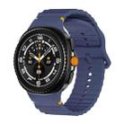 For Samsung Galaxy Watch 8 40mm / 44mm Wavy Grain Stitched Color Buckle Silicone Watch Band(Midnight Blue) - 1