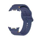 For Samsung Galaxy Watch 8 40mm / 44mm Wavy Grain Stitched Color Buckle Silicone Watch Band(Midnight Blue) - 2