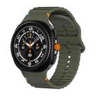 For Samsung Galaxy Watch 8 40mm / 44mm Wavy Grain Stitched Color Buckle Silicone Watch Band(Army Green) - 1