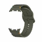 For Samsung Galaxy Watch 8 40mm / 44mm Wavy Grain Stitched Color Buckle Silicone Watch Band(Army Green) - 2