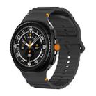 For Samsung Galaxy Watch 8 40mm / 44mm Wavy Grain Stitched Color Buckle Silicone Watch Band(Black) - 1