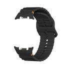 For Samsung Galaxy Watch 8 40mm / 44mm Wavy Grain Stitched Color Buckle Silicone Watch Band(Black) - 2