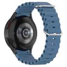 For Samsung Galaxy Watch 7 40 / 44mm Marine Silver Buckle Silicone Watch Band(Blue) - 1