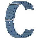 For Samsung Galaxy Watch 7 40 / 44mm Marine Silver Buckle Silicone Watch Band(Blue) - 2