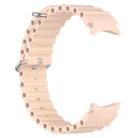For Samsung Galaxy Watch 7 40 / 44mm Marine Silver Buckle Silicone Watch Band(Light Pink) - 3