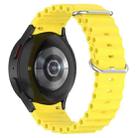 For Samsung Galaxy Watch 7 40 / 44mm Marine Silver Buckle Silicone Watch Band(Yellow) - 1