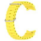 For Samsung Galaxy Watch 7 40 / 44mm Marine Silver Buckle Silicone Watch Band(Yellow) - 2