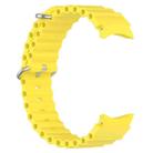 For Samsung Galaxy Watch 7 40 / 44mm Marine Silver Buckle Silicone Watch Band(Yellow) - 3