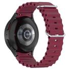 For Samsung Galaxy Watch 7 40 / 44mm Marine Silver Buckle Silicone Watch Band(Wine Red) - 1