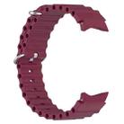 For Samsung Galaxy Watch 7 40 / 44mm Marine Silver Buckle Silicone Watch Band(Wine Red) - 3