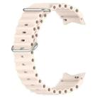 For Samsung Galaxy Watch 7 40 / 44mm Marine Silver Buckle Silicone Watch Band(Starlight) - 2