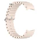 For Samsung Galaxy Watch 7 40 / 44mm Marine Silver Buckle Silicone Watch Band(Starlight) - 3