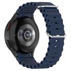For Samsung Galaxy Watch 7 40 / 44mm Marine Silver Buckle Silicone Watch Band(Dark Blue) - 1