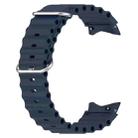 For Samsung Galaxy Watch 7 40 / 44mm Marine Silver Buckle Silicone Watch Band(Dark Blue) - 2