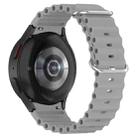 For Samsung Galaxy Watch 7 40 / 44mm Marine Silver Buckle Silicone Watch Band(Gray) - 1