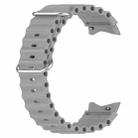 For Samsung Galaxy Watch 7 40 / 44mm Marine Silver Buckle Silicone Watch Band(Gray) - 2