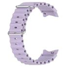 For Samsung Galaxy Watch 7 40 / 44mm Marine Silver Buckle Silicone Watch Band(Purple) - 2