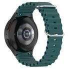 For Samsung Galaxy Watch 7 40 / 44mm Marine Silver Buckle Silicone Watch Band(Dark Green) - 1