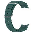 For Samsung Galaxy Watch 7 40 / 44mm Marine Silver Buckle Silicone Watch Band(Dark Green) - 2