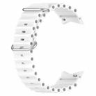 For Samsung Galaxy Watch 7 40 / 44mm Marine Silver Buckle Silicone Watch Band(White) - 2