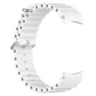 For Samsung Galaxy Watch 7 40 / 44mm Marine Silver Buckle Silicone Watch Band(White) - 3