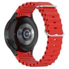 For Samsung Galaxy Watch 7 40 / 44mm Marine Silver Buckle Silicone Watch Band(Red) - 1