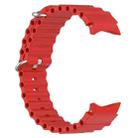 For Samsung Galaxy Watch 7 40 / 44mm Marine Silver Buckle Silicone Watch Band(Red) - 3