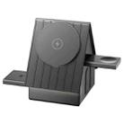 G68 15W Desktop Magnetic Charging Dock 3 in 1 Wireless Charger for Watch / Phone / Earbuds(Dark Grey) - 1