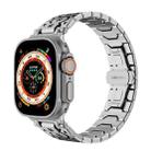 For Apple Watch 46mm / 49mm / 45mm / 44mm Octagonal Stainless Steel  Watch(Silver Inter Black) - 1