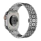 For Apple Watch 46mm / 49mm / 45mm / 44mm Octagonal Stainless Steel  Watch(Silver Inter Black) - 2