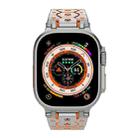 For Apple Watch 46mm / 49mm / 45mm / 44mm Octagonal Stainless Steel  Watch(Silver Inter Orange) - 3
