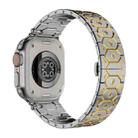 For Apple Watch 46mm / 49mm / 45mm / 44mm Octagonal Stainless Steel  Watch(Silver Inter Gold) - 2