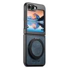 For Samsung Galaxy Z Flip6 Suteni G3 Oil Wax 360 Rotation Holder MagSafe Back Phone Case(Blue) - 1