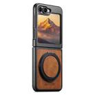 For Samsung Galaxy Z Flip5 Suteni G3 Oil Wax 360 Rotation Holder MagSafe Back Phone Case(Brown) - 1