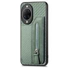 For Huawei nova 14 Carbon Fiber Horizontal Flip Zipper Wallet Phone Case(Green) - 2