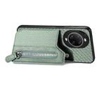 For Huawei nova 14 Carbon Fiber Horizontal Flip Zipper Wallet Phone Case(Green) - 3