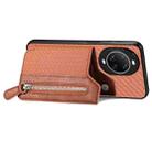 For Huawei nova 14 Carbon Fiber Horizontal Flip Zipper Wallet Phone Case(Brown) - 3