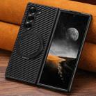 For Samsung Galaxy Z Fold7 5G Suteni G3 Carbon Fiber Leather 360 Rotation Holder MagSafe Phone Case(Black) - 2