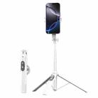 P160 Portable MagSafe Phone Selfie Stick Tripod With Magnetic Phone Clip(White) - 1