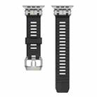 For Apple Watch 46mm / 49mm / 45mm / 44mm H016 Functional Series Twill Texture TPU Watch Band(Titanium Black) - 2