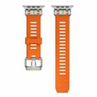 For Apple Watch 46mm / 49mm / 45mm / 44mm H016 Functional Series Twill Texture TPU Watch Band(Titanium Orange) - 2