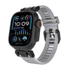 For Apple Watch 46mm / 49mm / 45mm / 44mm H016 Functional Series Twill Texture TPU Watch Band(Black Gray) - 1