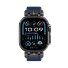 For Apple Watch 46mm / 49mm / 45mm / 44mm H016 Functional Series Twill Texture TPU Watch Band(Black Blue) - 3
