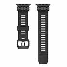 For Apple Watch 46mm / 49mm / 45mm / 44mm H016 Functional Series Twill Texture TPU Watch Band(Black Black) - 2