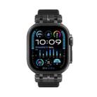 For Apple Watch 46mm / 49mm / 45mm / 44mm H016 Functional Series Twill Texture TPU Watch Band(Black Black) - 3