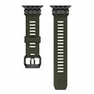 For Apple Watch 46mm / 49mm / 45mm / 44mm H016 Functional Series Twill Texture TPU Watch Band(Black Green) - 2